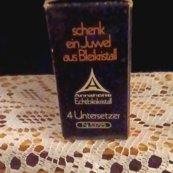 Vtg  24% Genine Lead Crystal Coasters - Picture 3 of 3